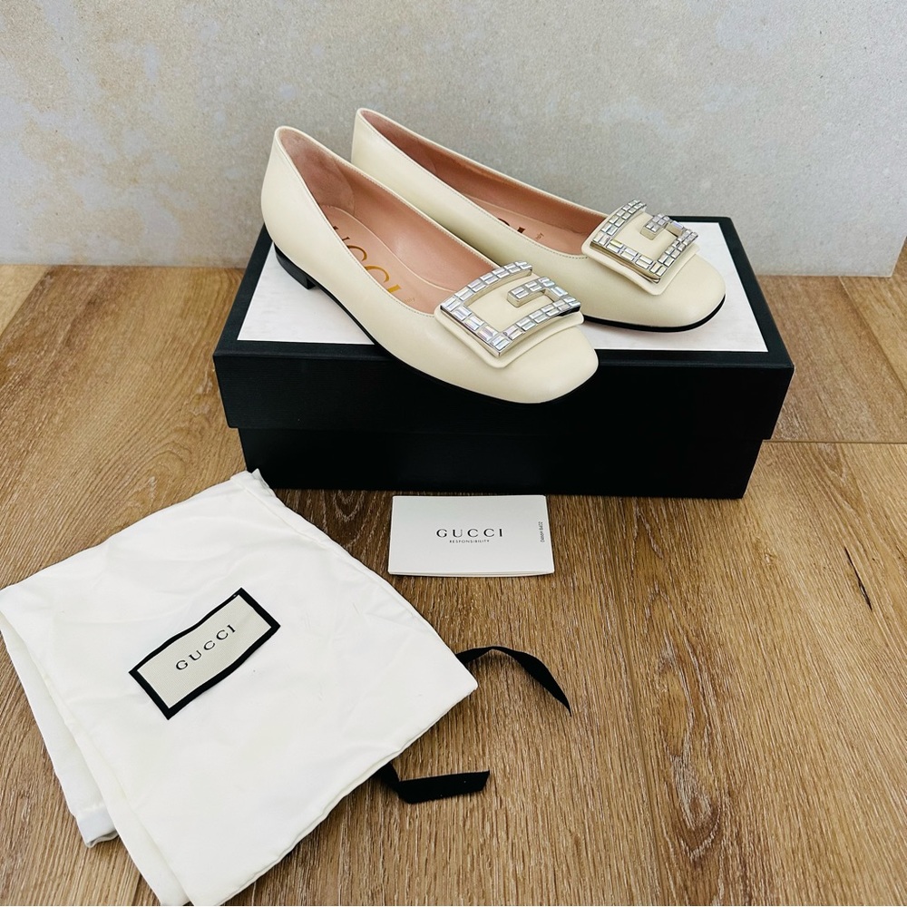 Gucci Madelyn ballet flat crystal logo